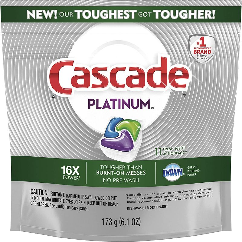 Photo 1 of Cascade Platinum ActionPacs Dishwasher Detergent Fresh Scent, 12 Count Pack of  6