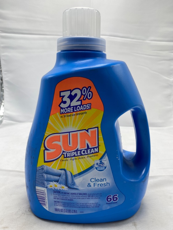 Photo 1 of Sun Triple Clean, Clean & Fresh  32% more, 66 Medium Loads, 100fl OZ NEW 