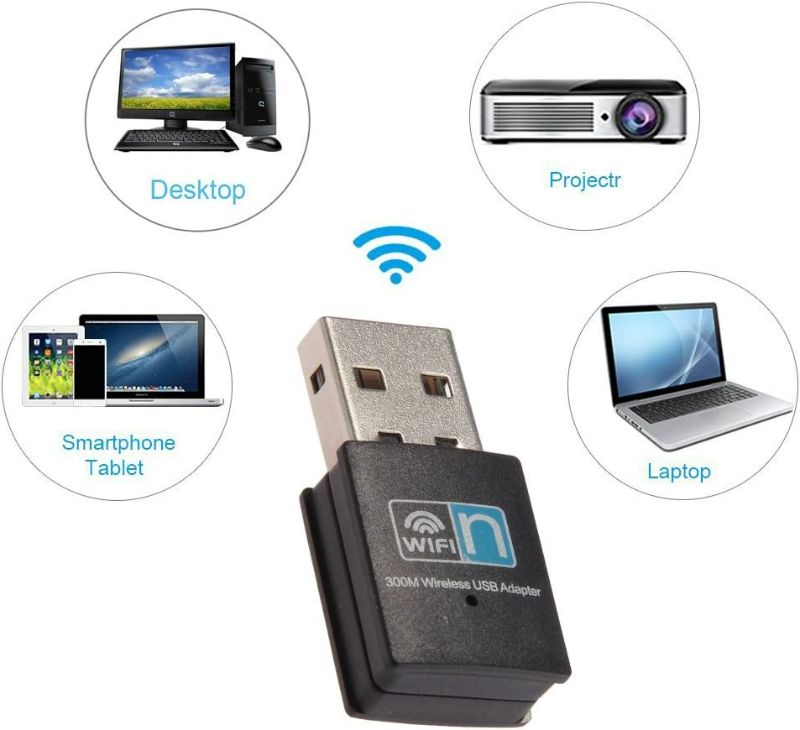 Photo 2 of 300Mbps USB WiFi Adapter, LOTEKOO Wireless LAN Network Card Adapter WiFi Dongle for Desktop Laptop PC Windows 10 8 7 XP MAC OS (Plug-and-Play for Windows10) NEW 