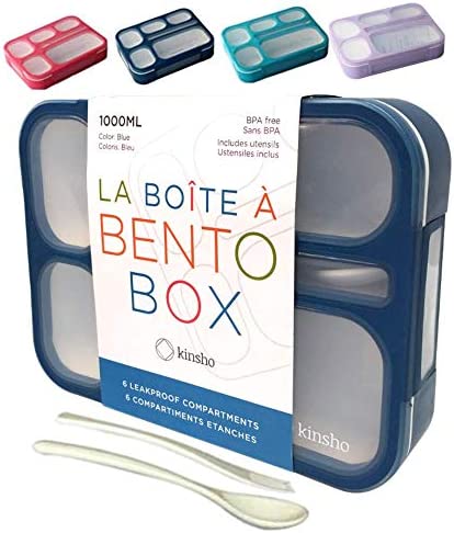 Photo 1 of Bento Lunch Box Kids & Adult: Leakproof Lunch Containers for Boys & Girls with 6 Compartments - School, Daycare, Meal Planning Portion Control 2 Pack NEW 