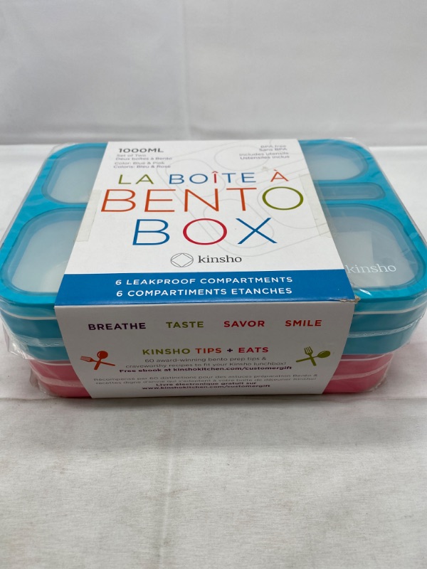 Photo 4 of Bento Lunch Box Kids & Adult: Leakproof Lunch Containers for Boys & Girls with 6 Compartments - School, Daycare, Meal Planning Portion Control 2 Pack NEW 