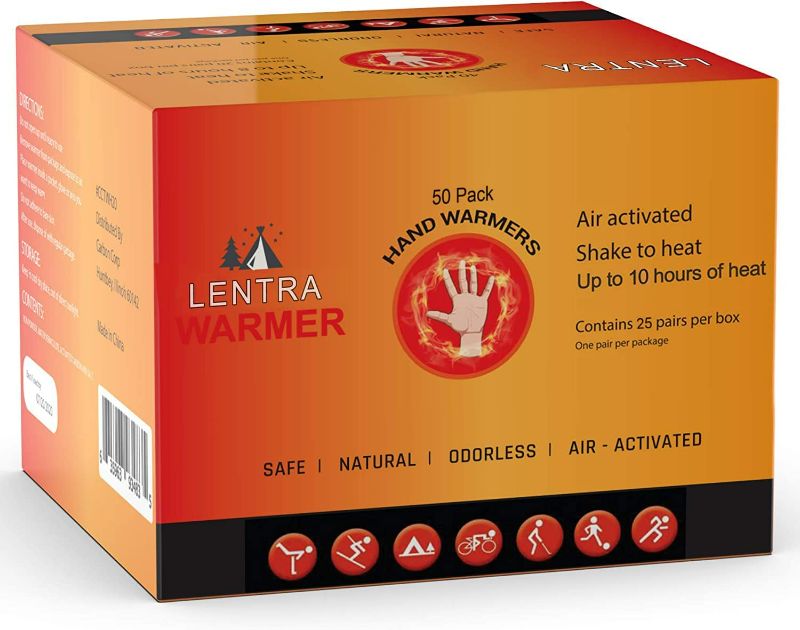 Photo 1 of Hot Hand Warmers - 40 Count - 10 Hours Long Lasting Heat, Safe Natural Odorless Air Activated Heat Packs for Hands, Toes and Body - TSA Approved NEW 