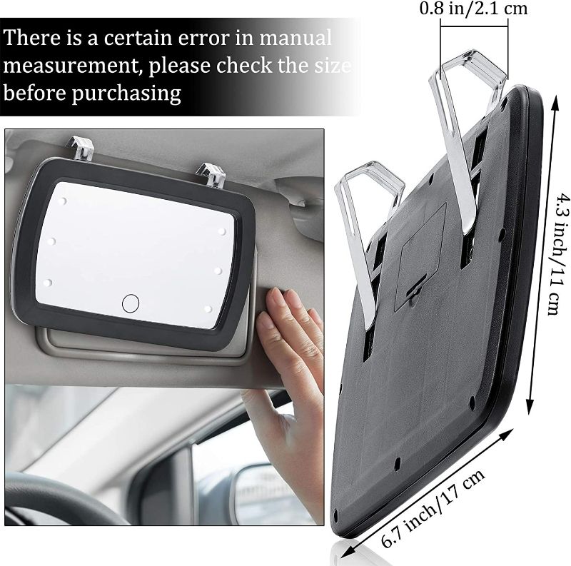 Photo 3 of  Car Visor Mirror Car Vanity Visor Makeup Mirror with LED Light Sun-Shading Cosmetic Automobile with 8 Pieces Button Battery and Touchscreen for Car NEW 