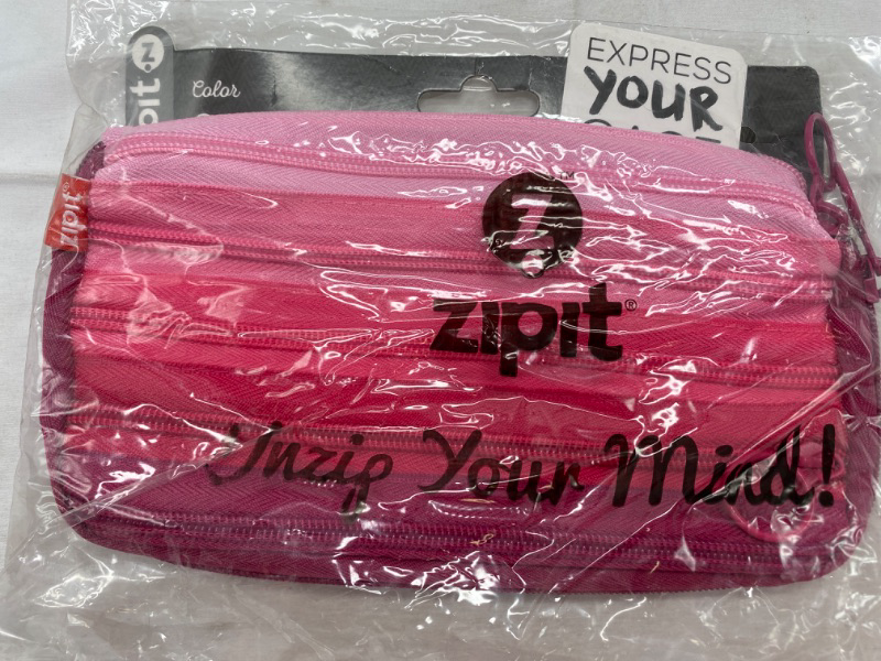 Photo 3 of ZIPIT Colors Pencil Case for Girls, Large Capacity Pouch Holds Up to 60 Pens, Machine Washable (Pink) NEW 