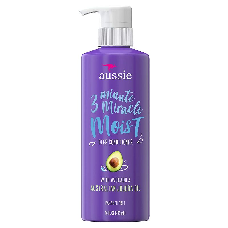 Photo 1 of Aussie Paraben-Free Miracle Moist 3 Minute Miracle Conditioner w/ Avocado for Dry Hair Repair, 16.0 fl oz Bottle Dented 