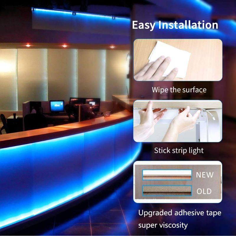 Photo 2 of LED Strip Light Kit Non-Waterproof 5050 SMD  Strips Lighting Flexible Color Changing with Remote Controller NEW       