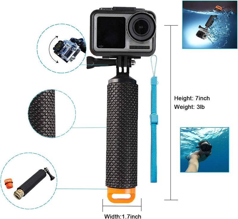 Photo 2 of WLPREOE 32in1 Surfboard Mounts + Insurance Tethers + Floating Hand Grip + Floaty + Screws for GoPro Hero 11 10 9 8 MAX 7 Black Silver White/6/5/5S/4S/4/3+ OSMO Action Camera