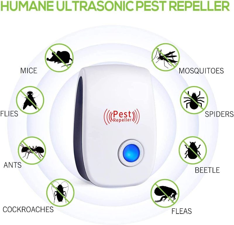Photo 2 of Ultrasonic Pest Repeller 6 Packs,Ultrasonic Pest Repellent Plug in,Pest Control Indoor for Mosquito, Insect, Mice, Spider, Bug, Ant, Cockroach NEW 