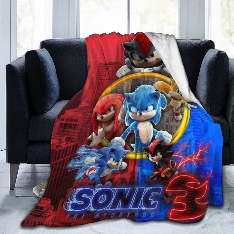 Photo 1 of Sonic Blanket Super Soft Cartoon Throw Blankets 50"x40" for Bed Couch Living Room Badroom All Seasons Boys Girls Teens Adults Gifts NEW 