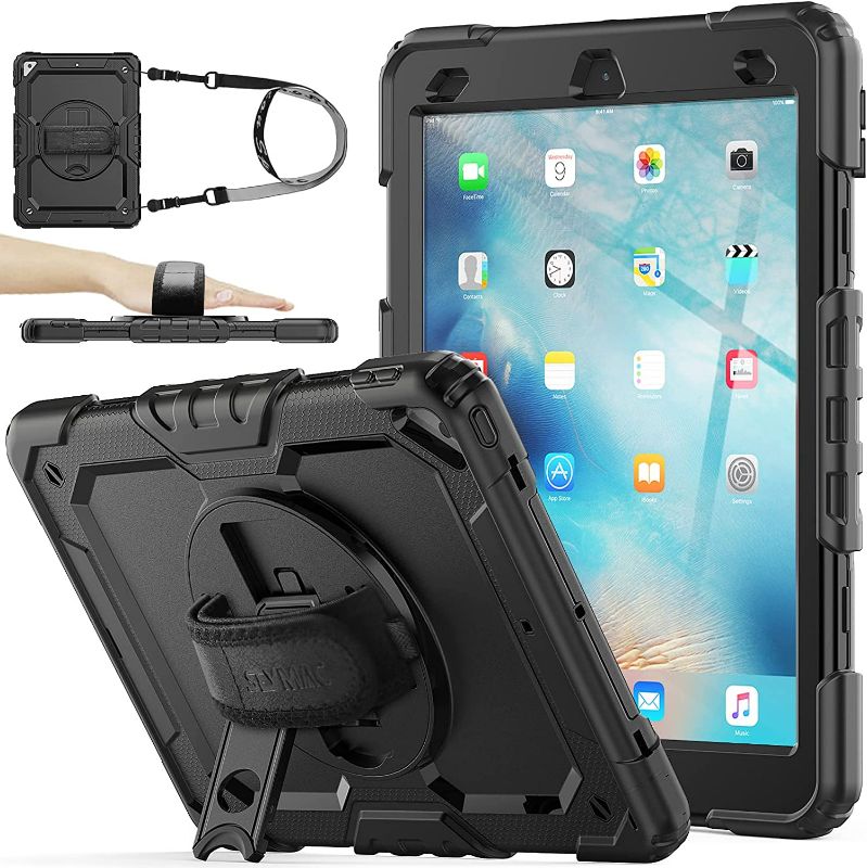 Photo 1 of  stock iPad Air 3 2019 / Pro 10.5'' Case, Full-Body Drop Protection Case with Screen Protector Pen Holder [360° Rotate Hand Strap/Stand] for iPad Air 3rd Generation 10.5 inch (Black) NEW 