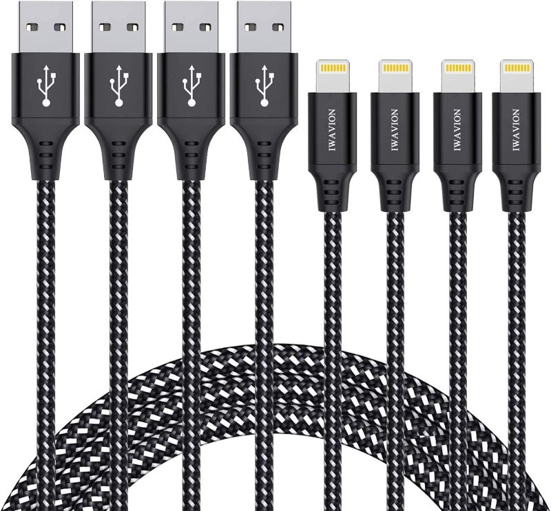 Photo 1 of iPhone Charger Cable, 4pack 3ft/ Lightning Cable Nylon Braided (Red)  MFi Certified iPhone Cable USB Sync Cord Fast iPhone Charging Cable for iPhone 