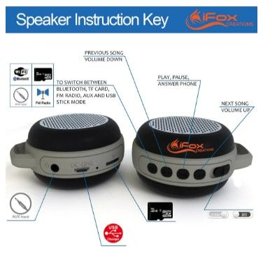 Photo 3 of IFS303 Ultra Portable Bluetooth Speaker - Indoor & Outdoor - Blue