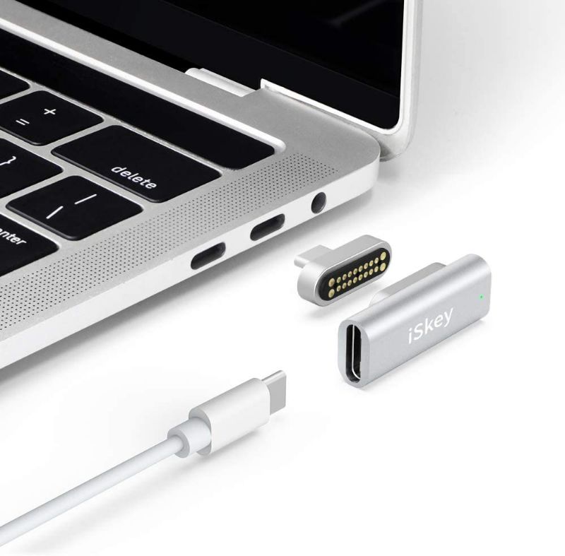 Photo 1 of Magnetic USB C Adapter 20Pins Type C Connector, Support USB PD 100W Quick Charge, 10Gb/s Data Transfer and 4K@60 Hz Video Output Compatible with MacBook Pro/Air and More Type C Devices (Silver) NEW 
 