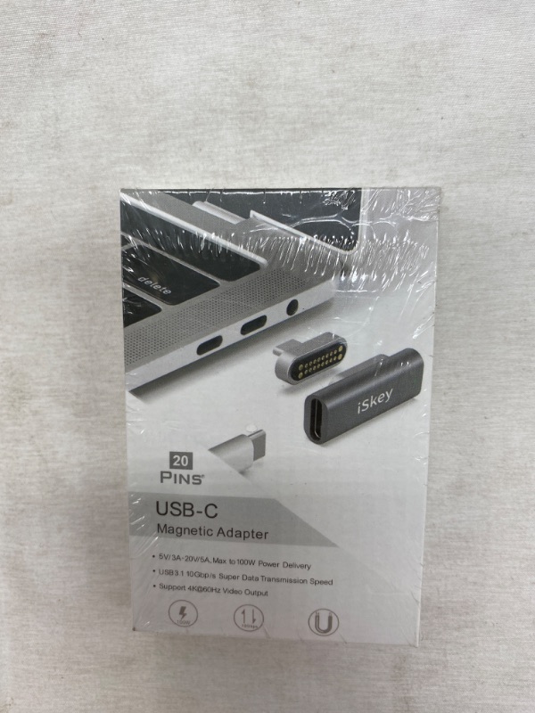 Photo 4 of Magnetic USB C Adapter 20Pins Type C Connector, Support USB PD 100W Quick Charge, 10Gb/s Data Transfer and 4K@60 Hz Video Output Compatible with MacBook Pro/Air and More Type C Devices (Silver) NEW 
 