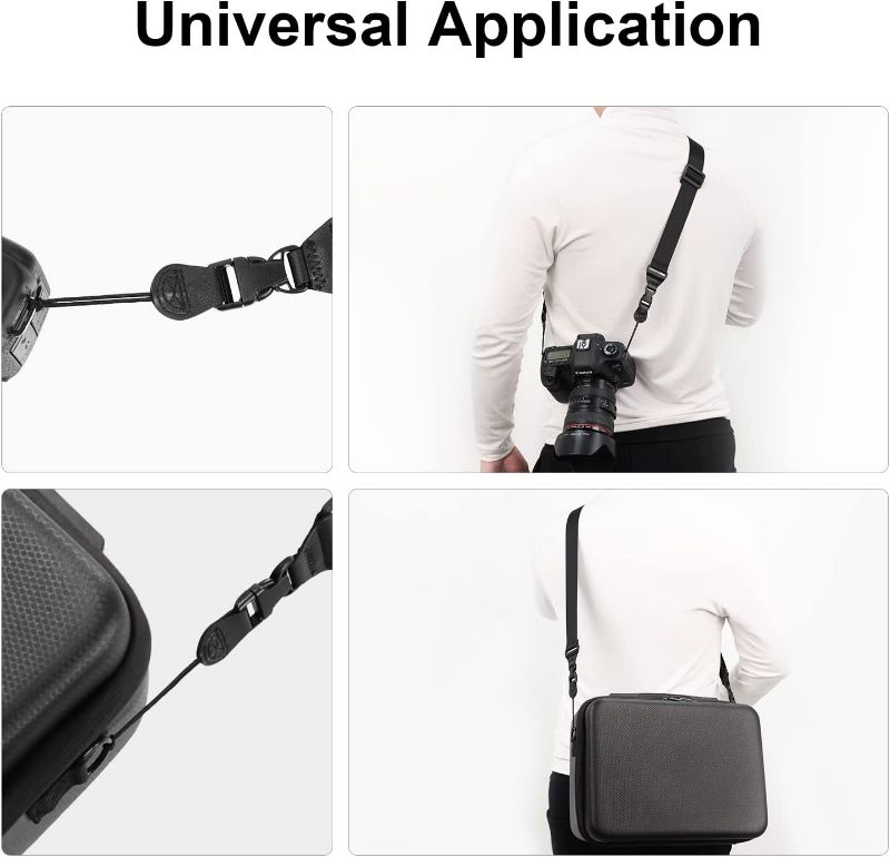 Photo 3 of 2 Pack] Replacement Shoulder Strap:  Universal Adjustable Shoulder Strap for Laptop iPad Tablet Phone Case Messenger Camera Luggage Duffel Bag, Nylon Neck Strap Black NEW 