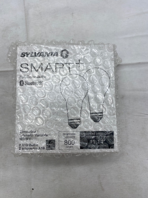 Photo 4 of SYLVANIA Bluetooth Mesh LED Smart Light Bulb, One Touch Set Up, A19 60W Equivalent, E26, RGBW Full Color & Adjustable White, Works with Alexa Only - 2 Count (Pack of 1) (75760) NEW 
