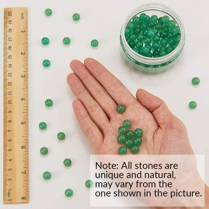 Photo 1 of Box 100Pcs 8mm Natural Gemstone Beads Stone Green Aventurine Round Genuine Real Loose Beads with Elastic Thread Beading Hole 1mm & Storage Box for DIY Bracelet Earrings Jewelry Making (Red Aventurine) NEW 