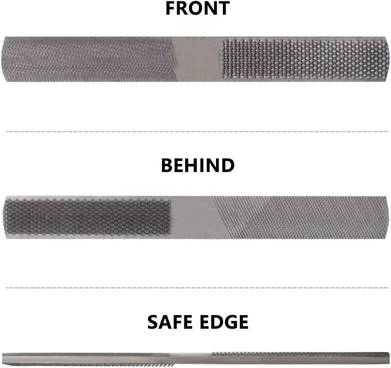 Photo 2 of KALIM 2 Pcs Multi-FunctionHigh Carbon Steel Hand File, 4 Way Wood Rasp File with Flat/Half Round Sharps, for Wood, Soft Metal, Plastic and etc.