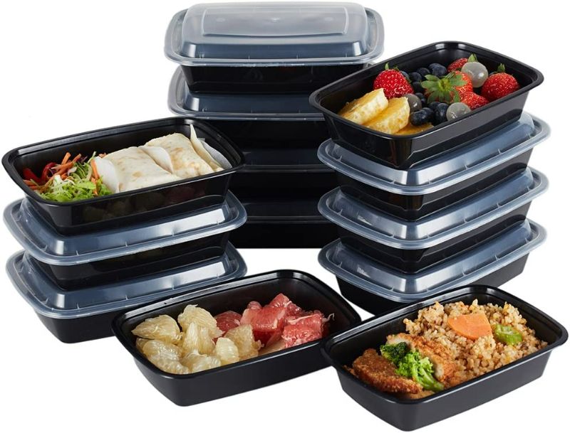 Photo 3 of 20 value pack] Meal Prep Plastic Food Storage Containers 1 Compartment with lids- BPA Free Reusable Lunch Bento Box - Microwave, Dishwasher and Freezer Safe, Portion Control NEW 