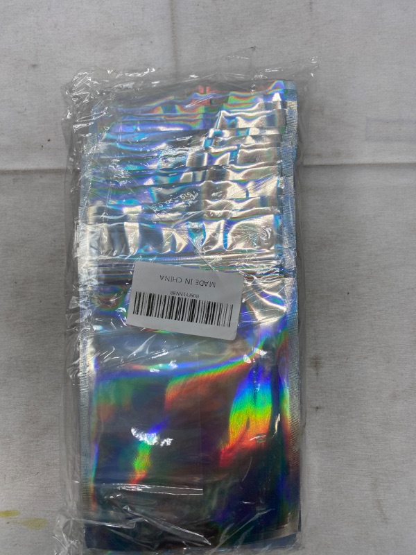 Photo 4 of 100 Pieces Mylar Holographic Resealable Bags - 4 x 6" Smell Proof Bags, Foil Pouch Ziplock Bags for Party Favor Food Storage (Holographic Color, 4 x 6 Inch) NEW 