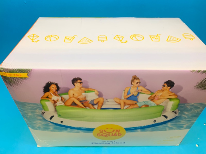 Photo 4 of 825301…xxlarge sun squad inflatable floating 4 person island approx 29”h x 124” diameter 