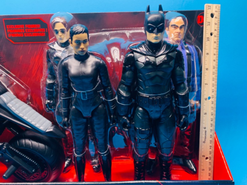Photo 4 of 825558…the Batman batcycle and four 12” action figures  