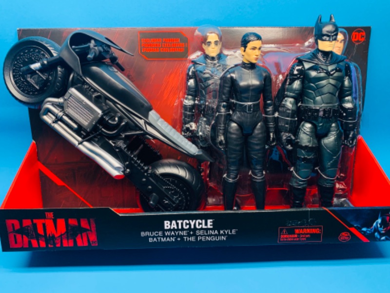 Photo 3 of 825558…the Batman batcycle and four 12” action figures  
