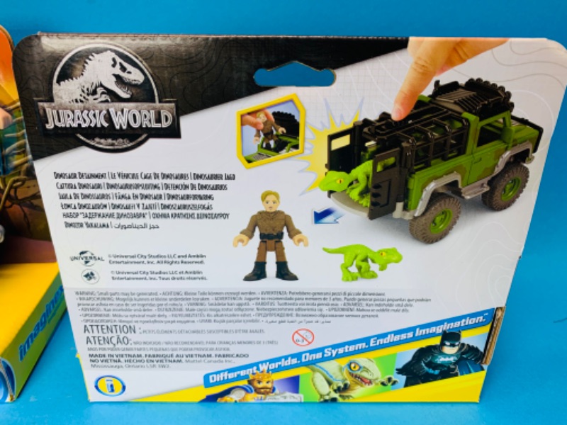 Photo 1 of 825574… 2 Jurassic world imaginext 3-8 Jeep toys 