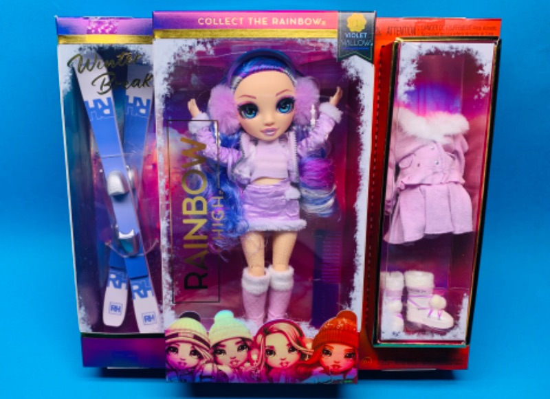 Photo 1 of 825658… Rainbow  High winter break doll with outfit and skis 