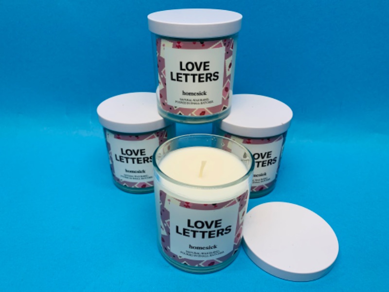 Photo 1 of 825899… 4 jars of love letters natural wax blend candles 