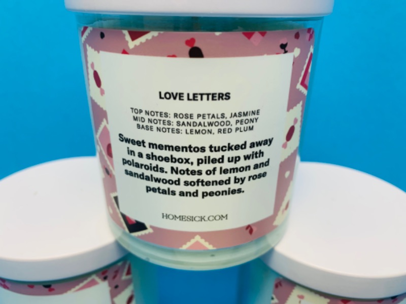 Photo 2 of 825899… 4 jars of love letters natural wax blend candles 