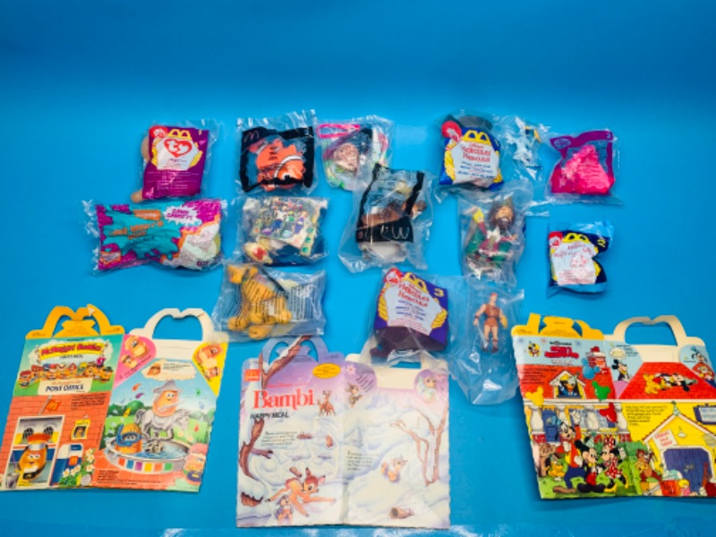 Photo 1 of 826216…15 vintage fast food happy meal toys in sealed bags 