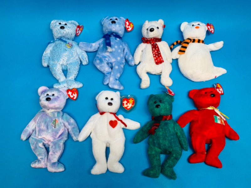 Photo 1 of 826558…8 holiday TY beanie babies 