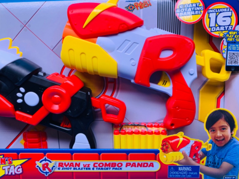 Photo 1 of 826786… Ryan’s world 6 shot blaster and target pack toy guns with 16 darts