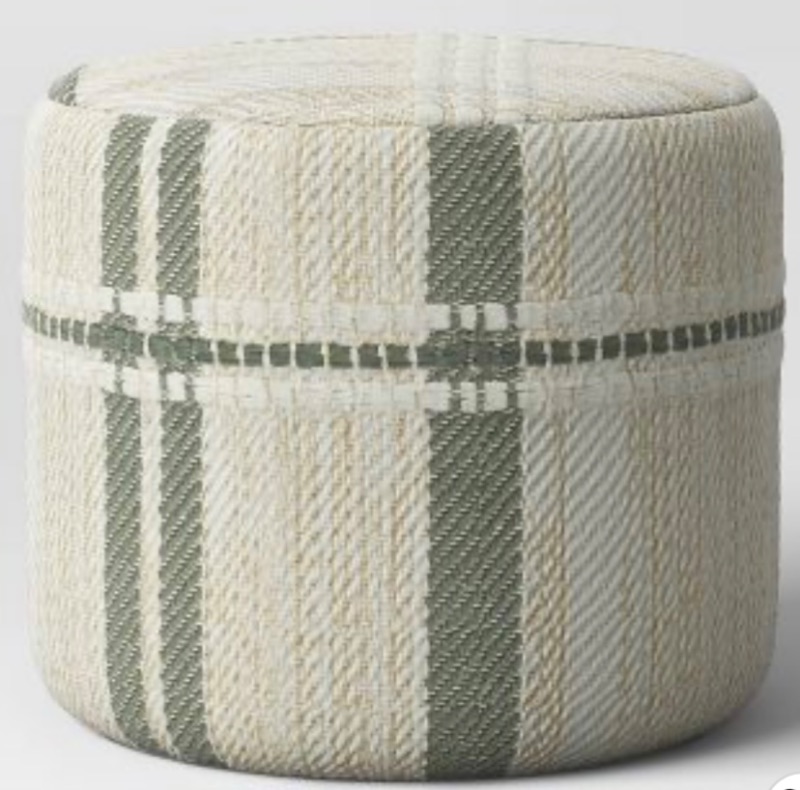 Photo 2 of 826972… pouf woven plaid footstool 14 x 16 “ 