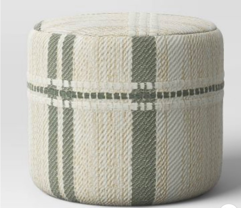 Photo 1 of 826972… pouf woven plaid footstool 14 x 16 “ 