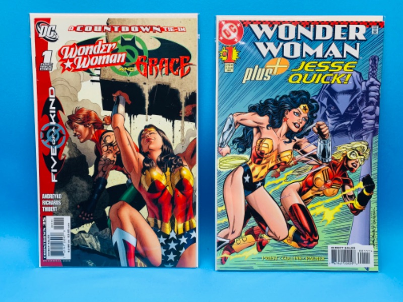 Photo 1 of 827013…2 Wonder Woman #1 comics in plastic sleeves 