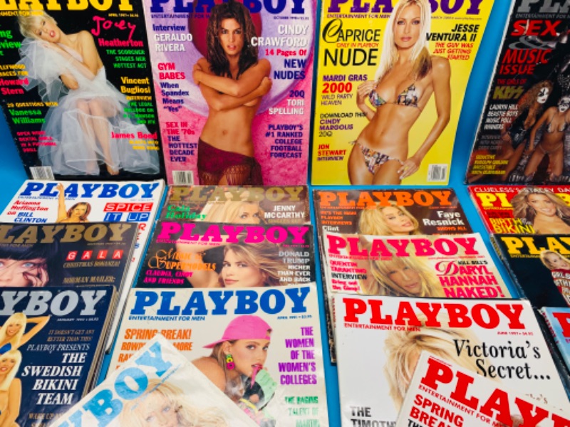 Photo 3 of 827016…damaged some condition issues 18  playboy magazines 