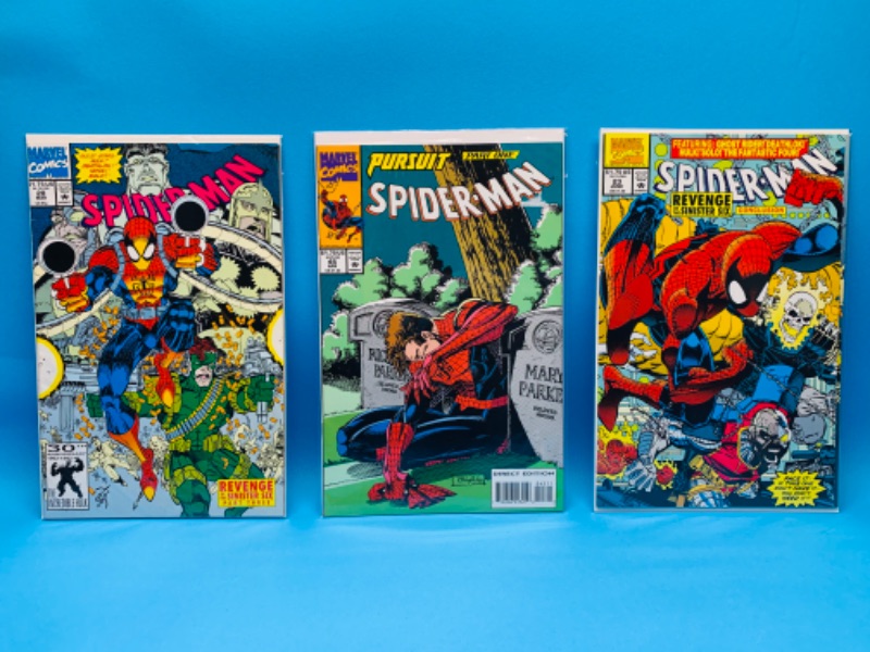 Photo 1 of 827022…3 vintage $1.75 Spider-Man comics in plastic sleeves 