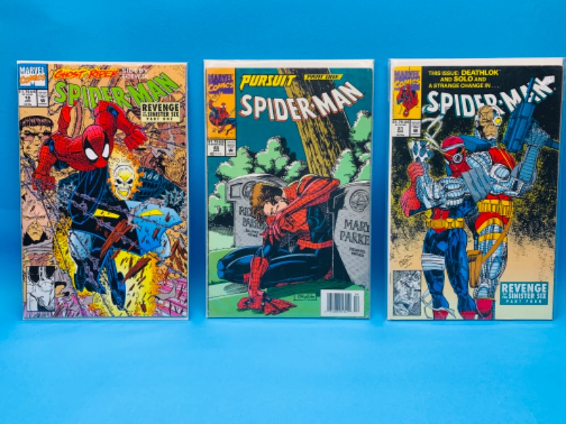 Photo 1 of 827050…3 vintage $1.75 spider-Man comics in plastic sleeves