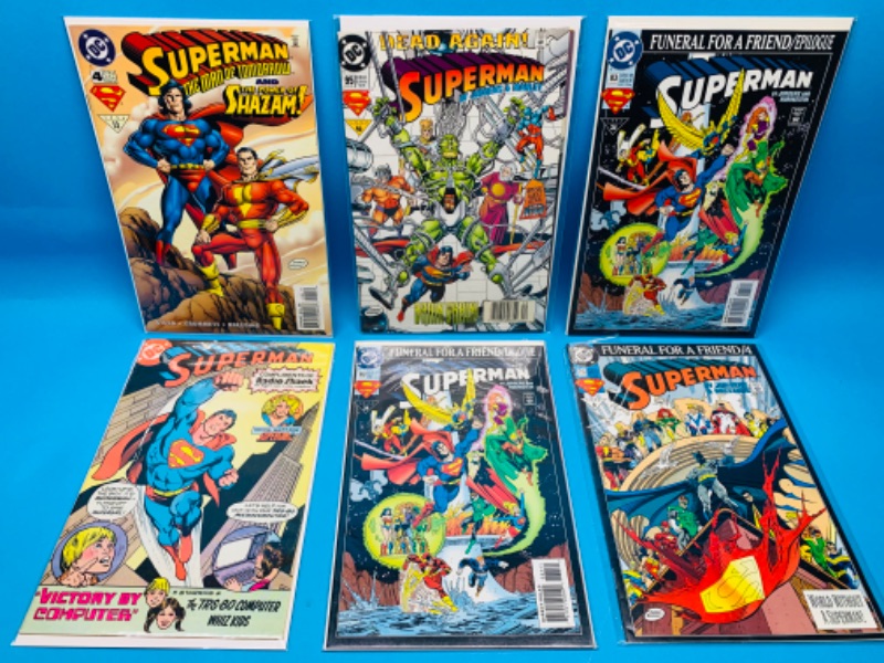 Photo 1 of 827058…6 superman comics in plastic sleeves