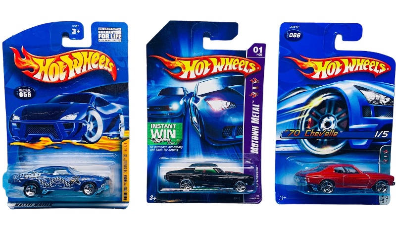 Photo 1 of 827306…3  hot wheels die cast chevelle cars