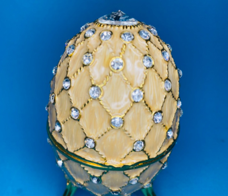 Photo 2 of 827333… 4” impulse musical jeweled and crystal enamel hinged trinket box in box 