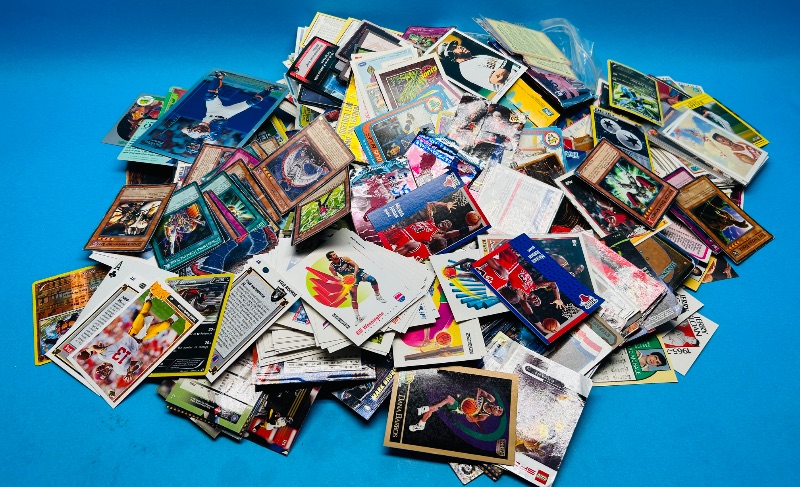 Photo 9 of 827404…damaged-final sale no returns /refunds- hundreds of sports  and game cards all with minor-major bends, rips, folds, stains