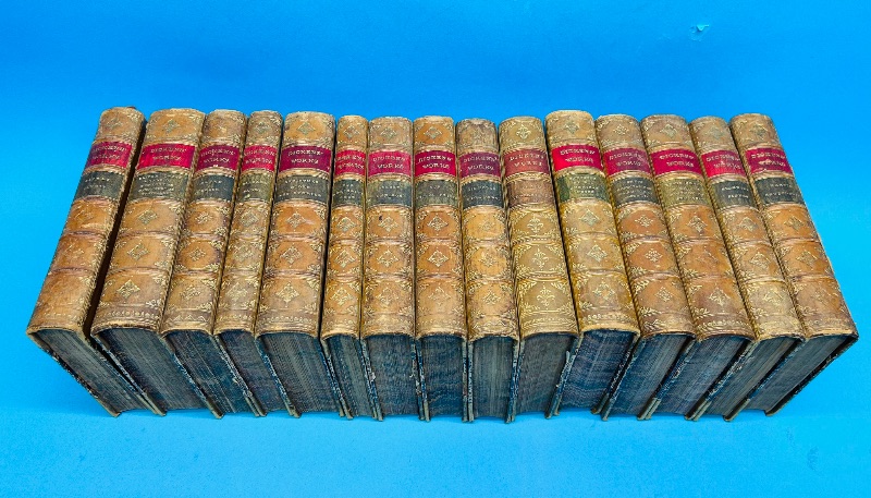 Photo 9 of 827416…antique works of Charles Dickens 1874 collection of 14 hardcover books-wear from age