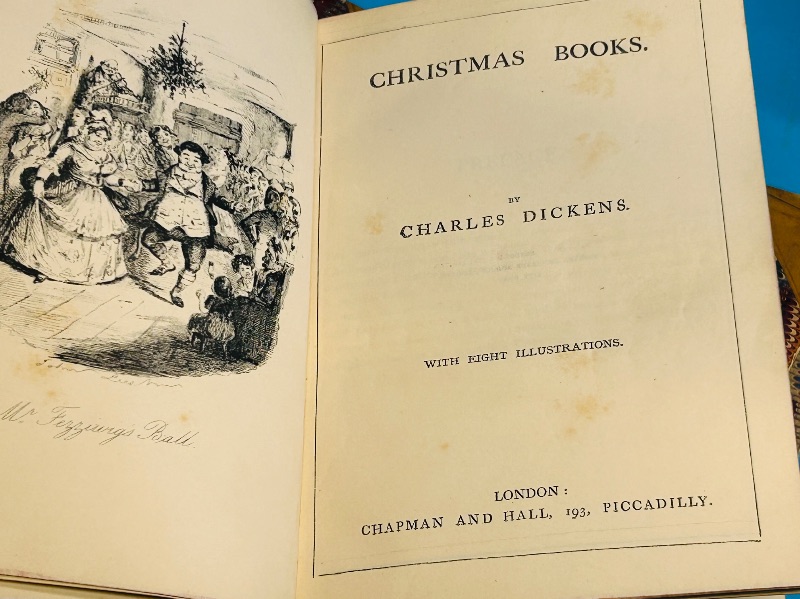 Photo 1 of 827416…antique works of Charles Dickens 1874 collection of 14 hardcover books-wear from age