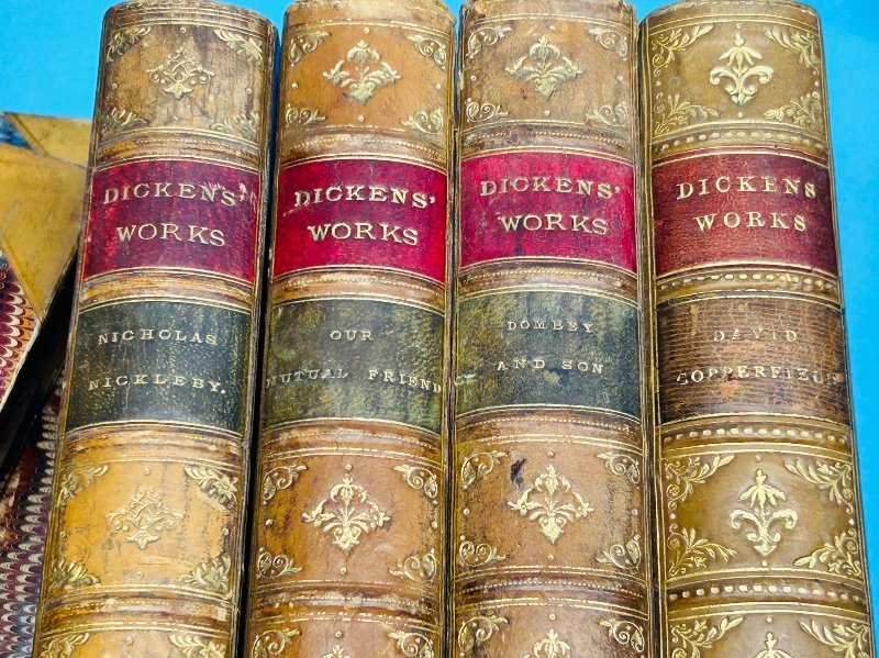 Photo 14 of 827416…antique works of Charles Dickens 1874 collection of 14 hardcover books-wear from age