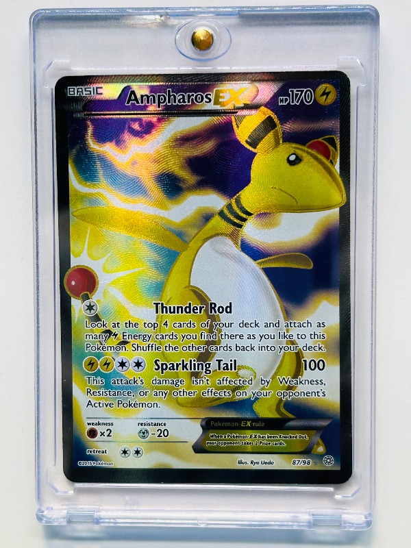 Photo 1 of 827437… Pokémon EX holo card in hard plastic case 87/98