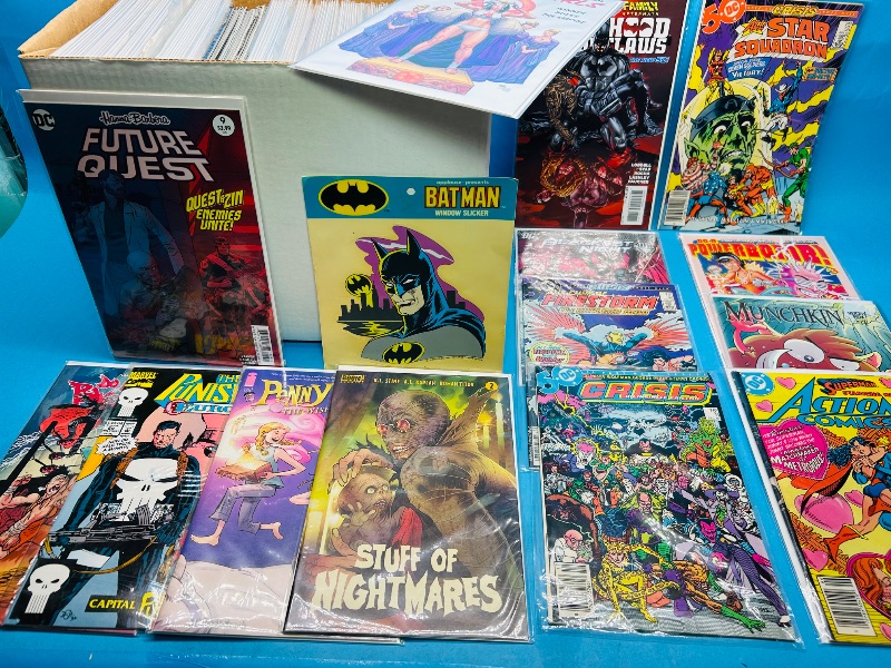 Photo 1 of 827462…final sale no returns/refunds- 110+ mixed comics in comic box -some unsleeved 