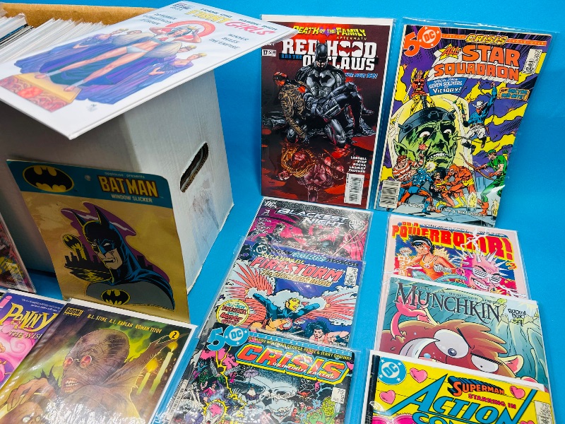 Photo 1 of 827462…final sale no returns/refunds- 110+ mixed comics in comic box -some unsleeved 